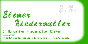 elemer niedermuller business card